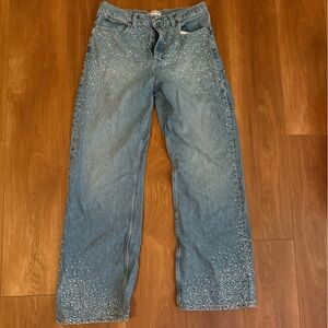 We The Free tinsley Light Blue Denim with Rhinestone Details